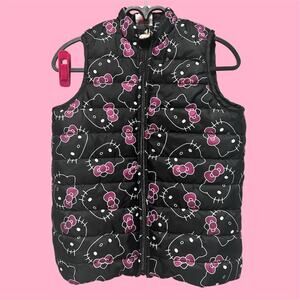 Kids Hello Kitty black and pink Puffer vest